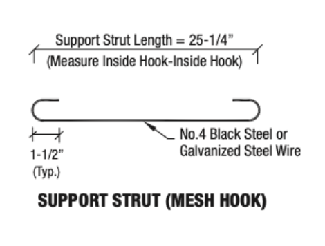 Welded Wire Form / L Basket Strut Bundle of 50